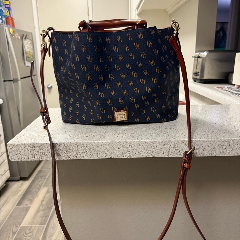 Dooney & Bourke Blue and Brown Crossbody Bag